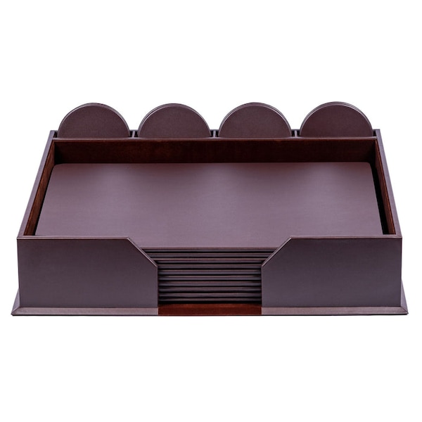 Dacasso Chocolate Brown Leatherette 23-Piece Conference Room Set DF-3451 - main
